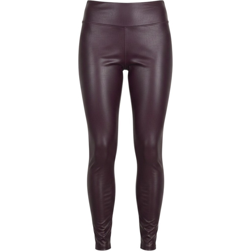 White House Black Market Runway Legging Women 6 Burgundy Faux Leather High Waist
